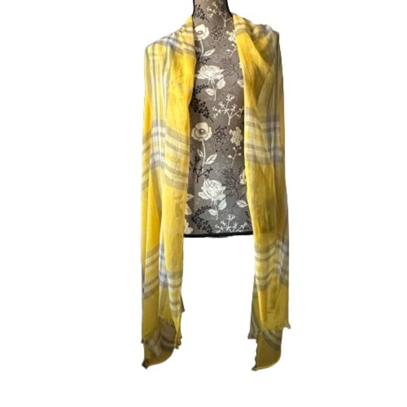 Unknown Brand OS Yellow/Gray/Tan Color Mega Check Soft Woven Wrap/Coverup/Scarf - Picture 10 of 15